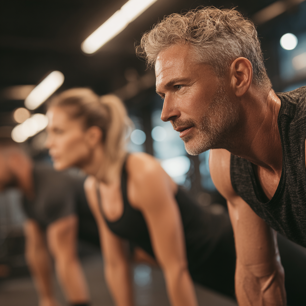 Group of satisfied Polish fitness clients celebrating their health achievements together